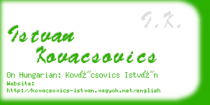 istvan kovacsovics business card